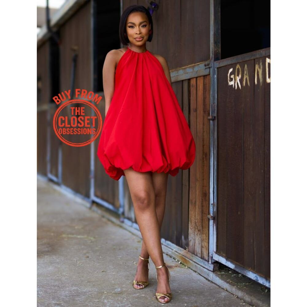 ZARA Red Halter Balloon Mini Dress NWT Blogger Favorite - Picture 14 of 16